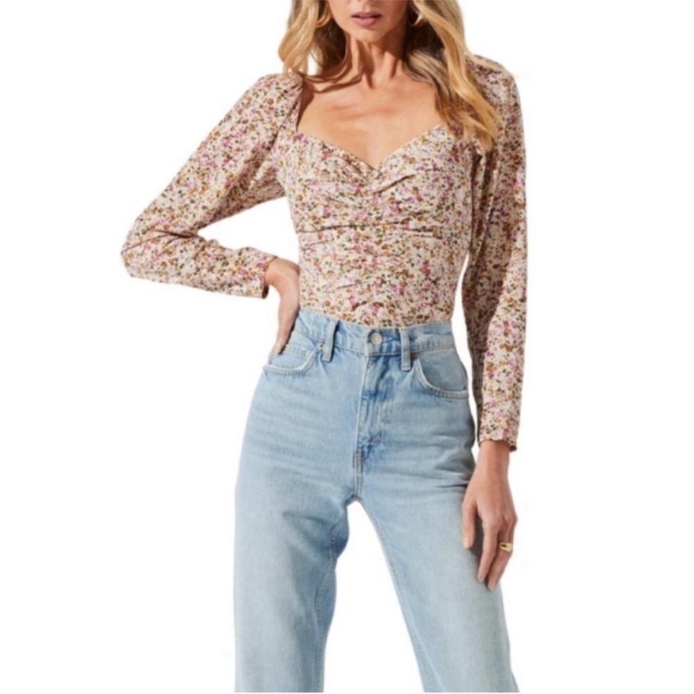 Astr Floral Long Sleeve Bodysuit